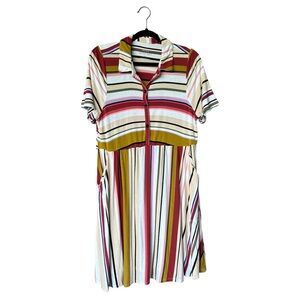 Torrid Super Soft Striped Collared Button Front Dress Fall Colors Size‎ 1